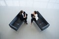 Top view of Two Businesswomen Meeting In Reception Of Modern Office. Royalty Free Stock Photo