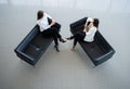 Top view of Two Businesswomen Meeting In Reception Of Modern Office. Royalty Free Stock Photo