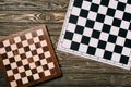Top view of two chessboards