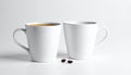 Top View Of Two Coffee Cups On White Surface Royalty Free Stock Photo