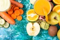 Top view of two detox smoothies Royalty Free Stock Photo
