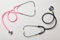 Top view of two medical stethoscopes Royalty Free Stock Photo