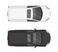 Top view Two minivan cars Royalty Free Stock Photo