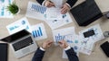 Top view of two partners signing business contract, start bilateral cooperation Royalty Free Stock Photo