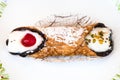 Top view of typical sicilian pastry Cannolo