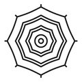 Top view umbrella icon, outline style