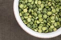 Uncooked Green Split Peas in a Bowl Royalty Free Stock Photo