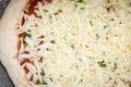 Top View of an Uncooked Pizza Royalty Free Stock Photo