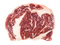 Top view of uncooked ribeye beef steak isolated Royalty Free Stock Photo