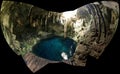 Underground river sinkhole known as `cenote` Royalty Free Stock Photo