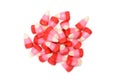 Top view valentines candy corn Royalty Free Stock Photo