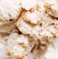 Top view of vanilla ice cream with chocolate chip cookies