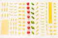 Top view variety of raw pasta Royalty Free Stock Photo