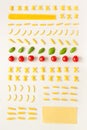 Top view variety of raw pasta Royalty Free Stock Photo