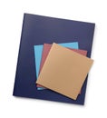 Top view of various booklets with blank color covers Royalty Free Stock Photo