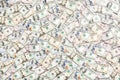 Top view of various dollar cash background. Different banknotes concept. Wealth and rich concept Royalty Free Stock Photo