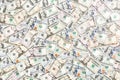 Top view of various dollar cash background. Different banknotes concept. Wealth and rich concept Royalty Free Stock Photo