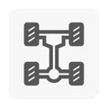 Top view vector illustration icon design of a car axle Royalty Free Stock Photo