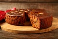 Top view- vegetarian sugar free plum fruit cake