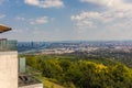Top view of Vienna city from the Kahlenberg hill during the summer, Austria. Royalty Free Stock Photo