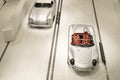 top view vintage Porsche classic cars, Porsche museum, automotive passion, evolution sports cars, Oldtimer cars retro-style,