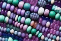 Top view of violet beads as background Royalty Free Stock Photo