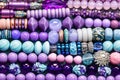 Top view of violet beads as background Royalty Free Stock Photo