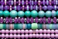 Top view of violet beads as background Royalty Free Stock Photo