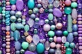 Top view of violet beads as background Royalty Free Stock Photo