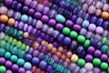 Top view of violet beads as background Royalty Free Stock Photo