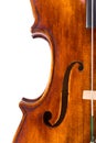 Top view of a violin center bout and f-hole Royalty Free Stock Photo