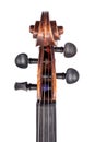 Top view of violin pegbox and pegs Royalty Free Stock Photo