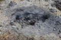 Top view of volcanic mudpot in the town of Hveragerdi in Iceland