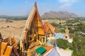 Top view of wat tham sua public buddhist thai temple in Thailand Royalty Free Stock Photo