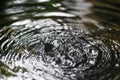 Top view of water droplets on the surface wave. Royalty Free Stock Photo