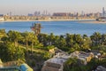 top view of the water slides and the Persian Gulf from Water park