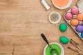 Top view of watercolor paints and Royalty Free Stock Photo
