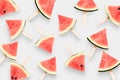Top view watermelon ice cream isolated on white background. Clip Royalty Free Stock Photo