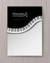 Top view waved Piano keys