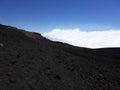 Top view on the way to Etna volcano Royalty Free Stock Photo