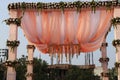 Top view of wedding decoration stage