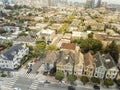 Top view Western Addition neighborhood and downtown San Francisco Royalty Free Stock Photo