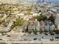 Top view Western Addition neighborhood and downtown San Francisco Royalty Free Stock Photo