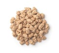 Top view of wheat bran pellets Royalty Free Stock Photo