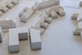 White architectural and urban models