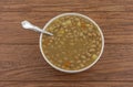 Bean soup in a bowl with a spoon Royalty Free Stock Photo