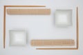 Top View Of White Empty Sushi Plates With Bamboo Chopsticks and Mats Royalty Free Stock Photo