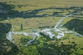 Top view of White House hill campsite in Mt Cook National park. I