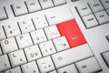 Top view of white keyboard with red Enter button Royalty Free Stock Photo