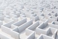 Top view of white labyrinth. 3d rendering Royalty Free Stock Photo